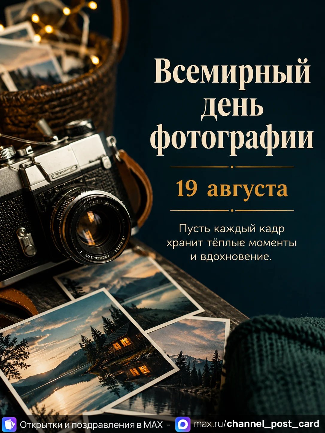Всемирный день фотографии — открытка «Всемирный день фотографии»