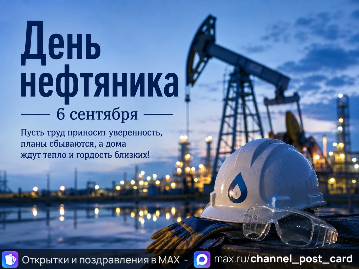 Открытка «День нефтяника»
