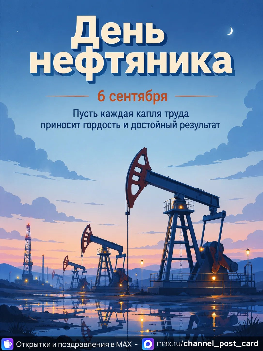 Открытка «День нефтяника»