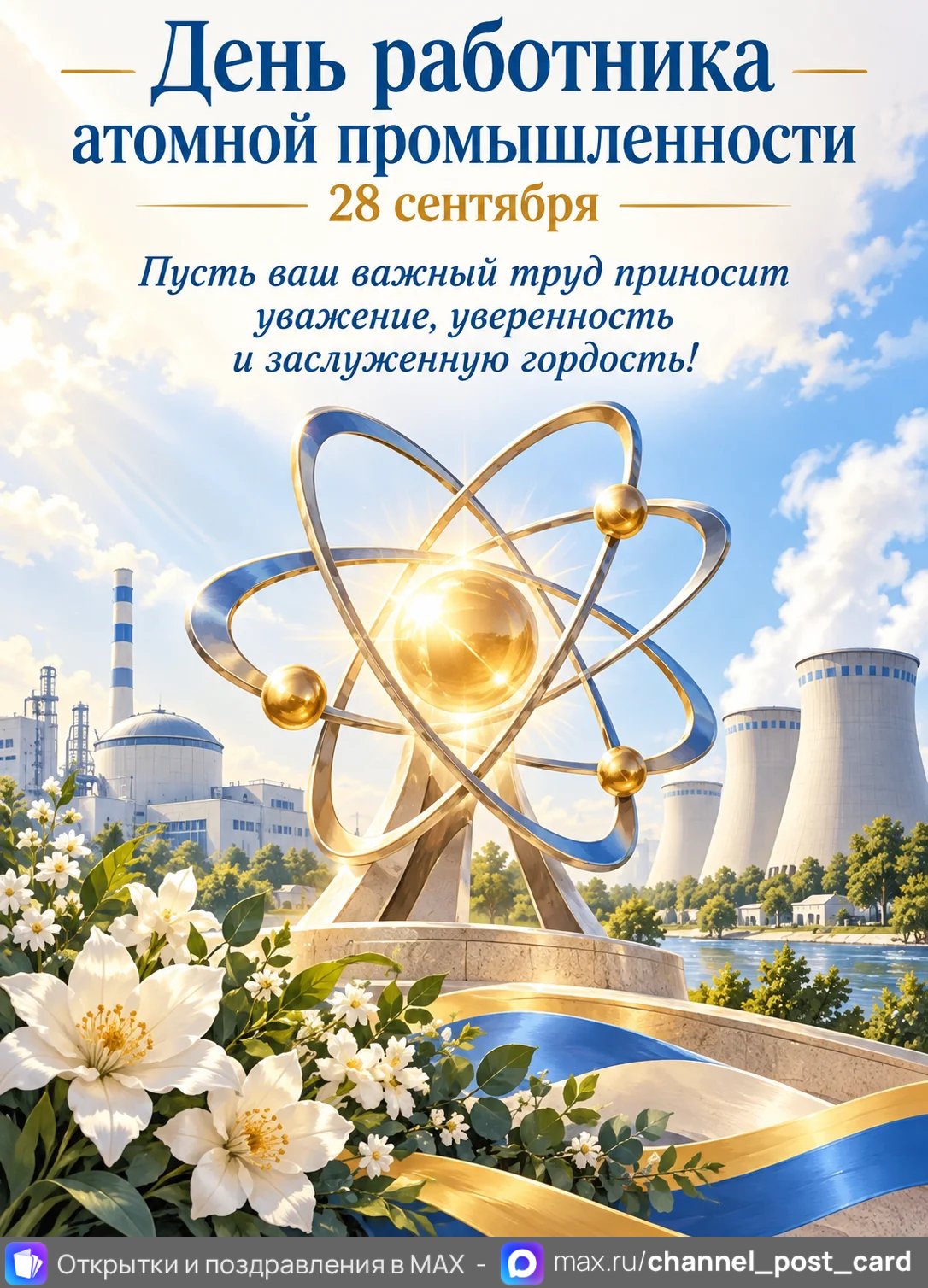 Открытка «День работника атомной промышленности»