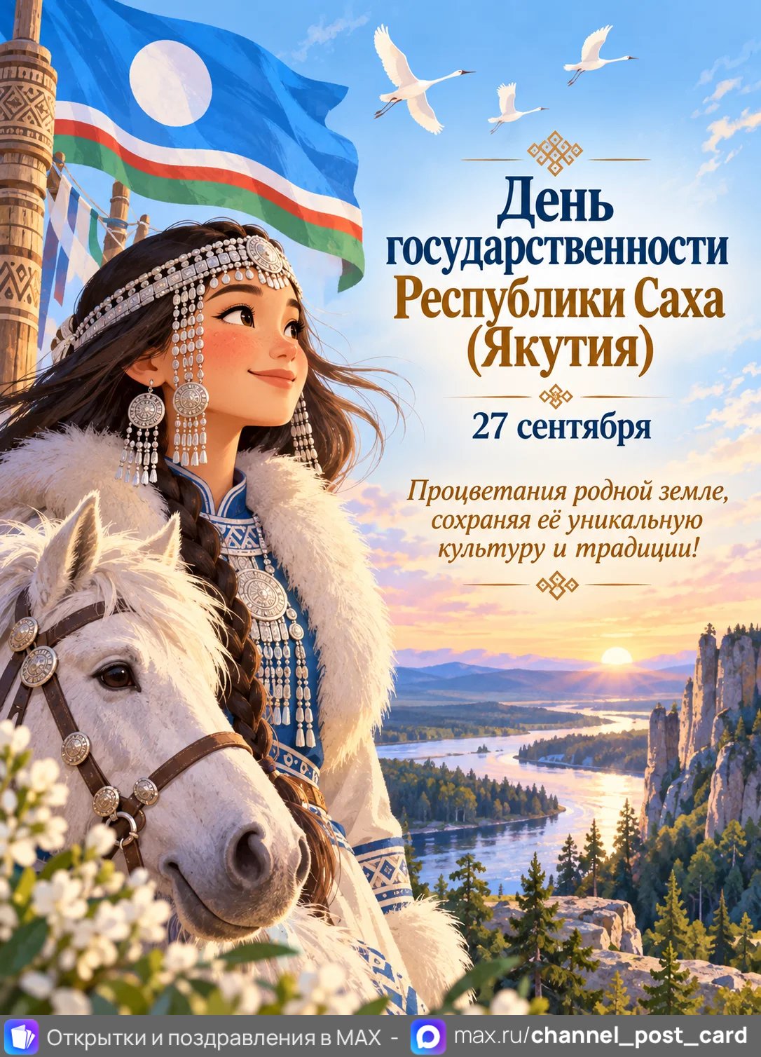 Открытка «День государственности республики Саха»