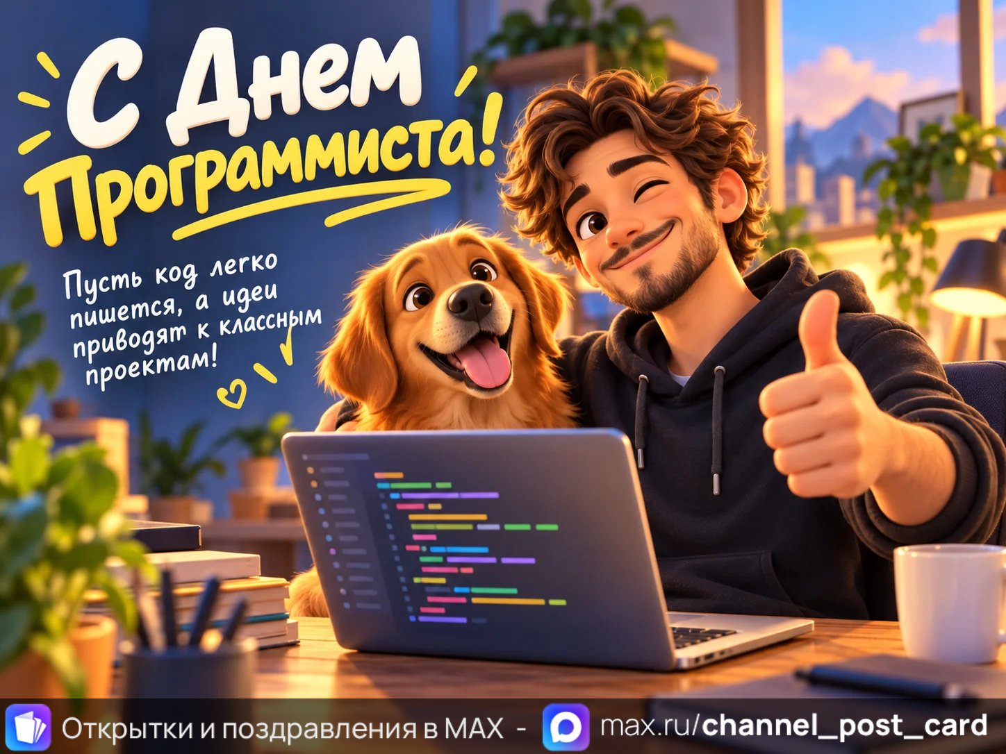 Открытка «С Днем Программиста»