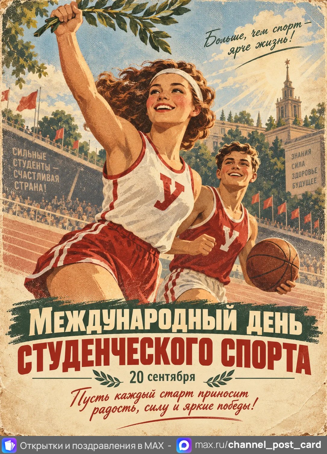 Открытка «Международный день студенческого спорта»