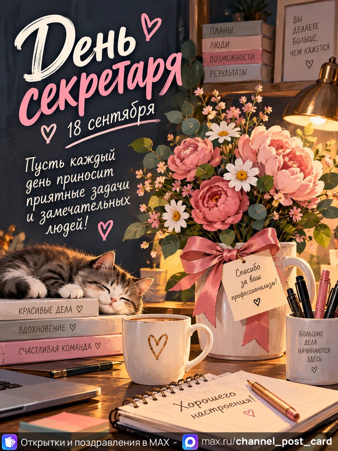 Открытка «День Секретаря»