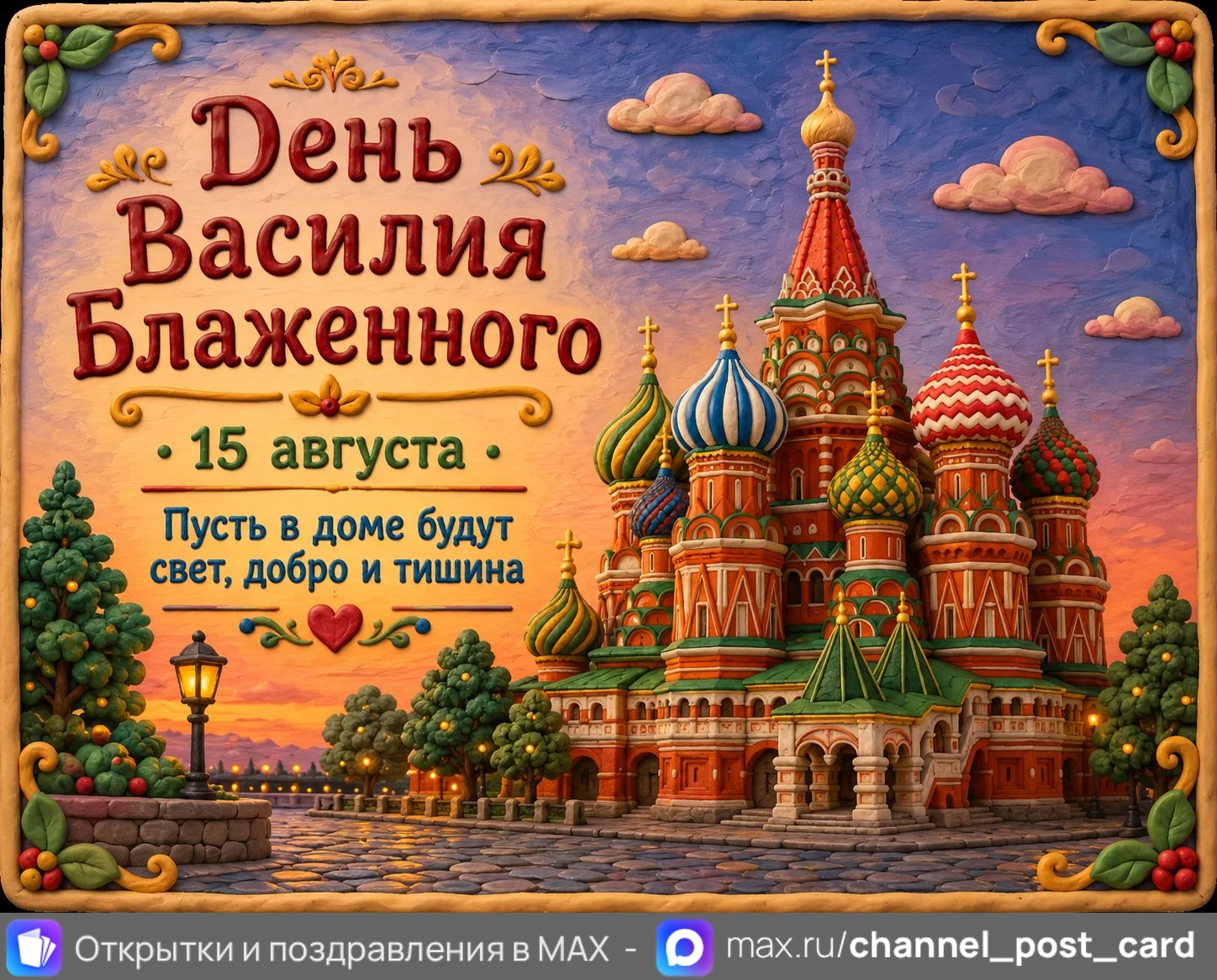 Открытка «День Василия Блаженного»