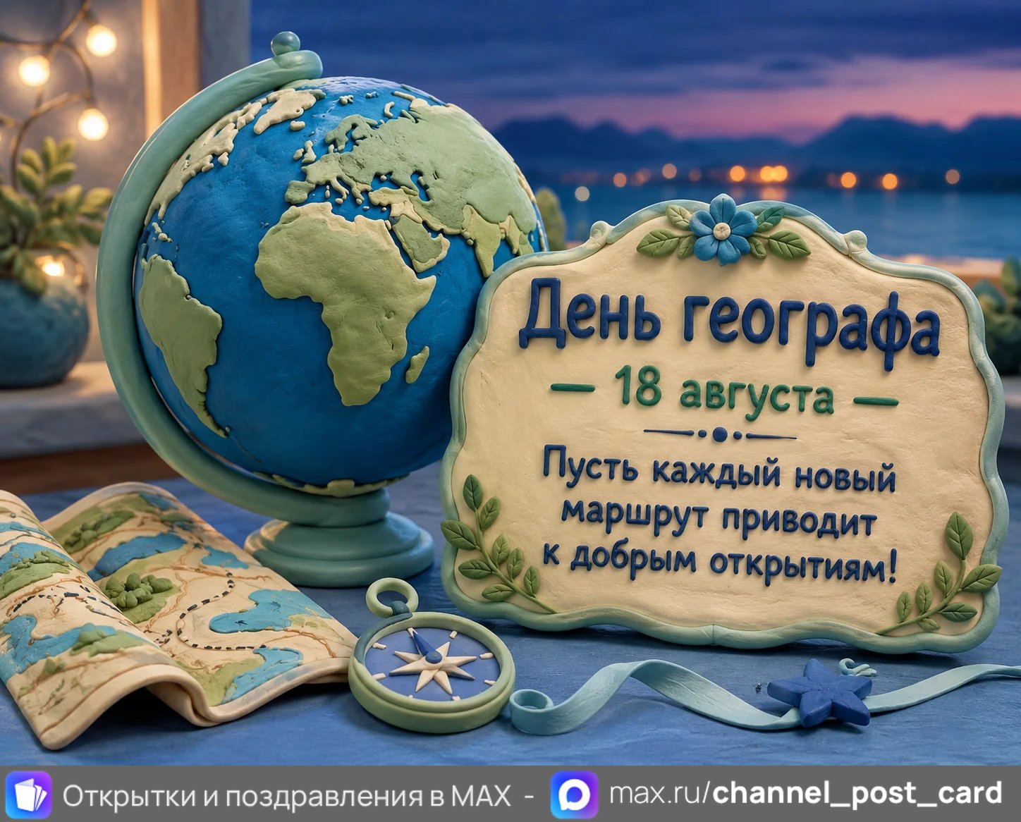 Открытка «День географа»