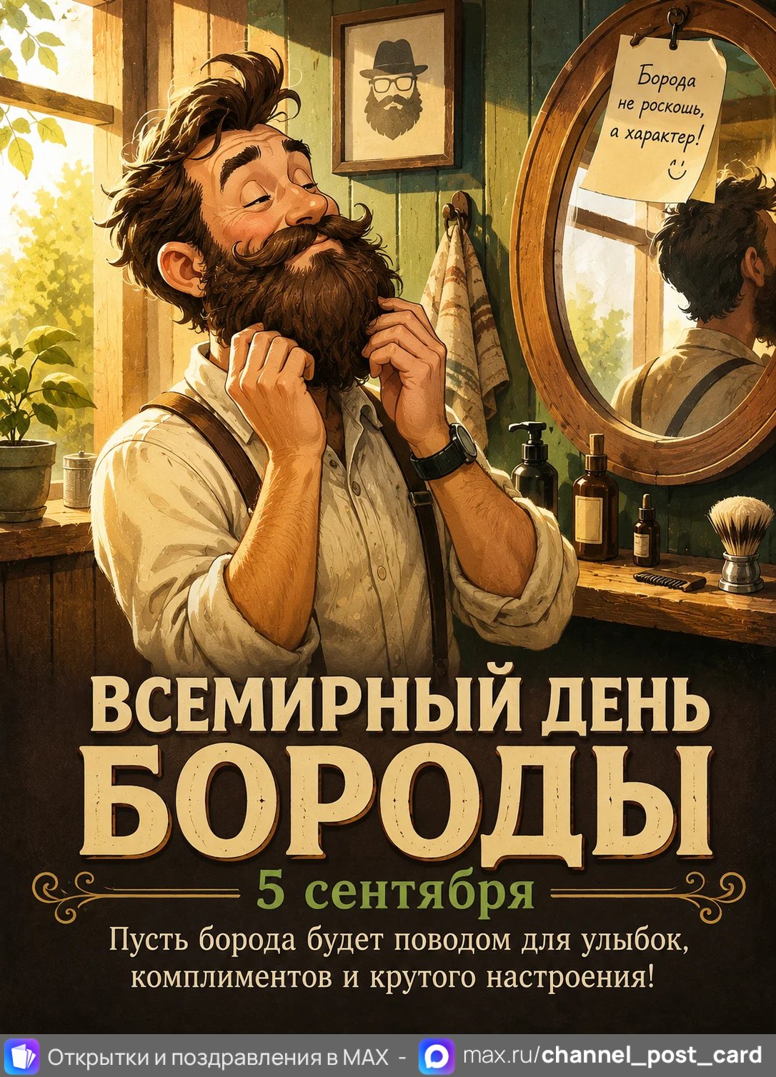 Открытка «Всемирный день бороды»