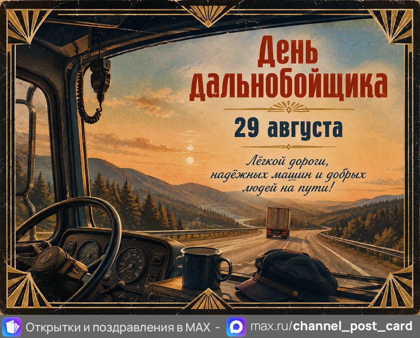 Открытка «День дальнобойщика»