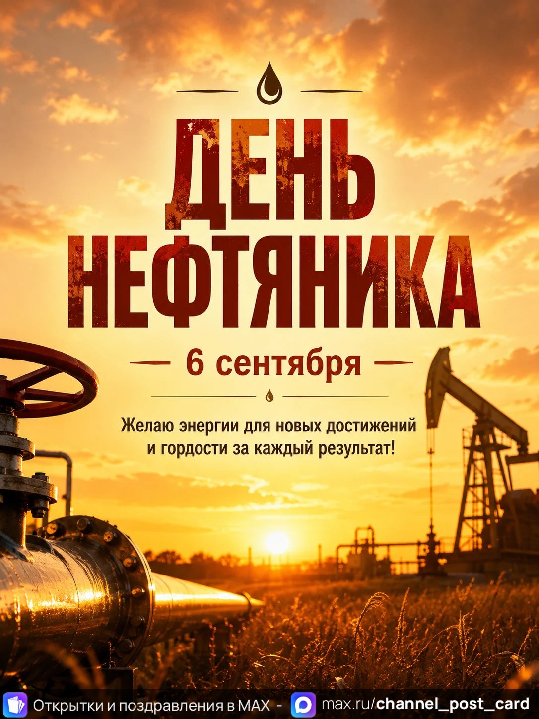 Открытка «День нефтяника»