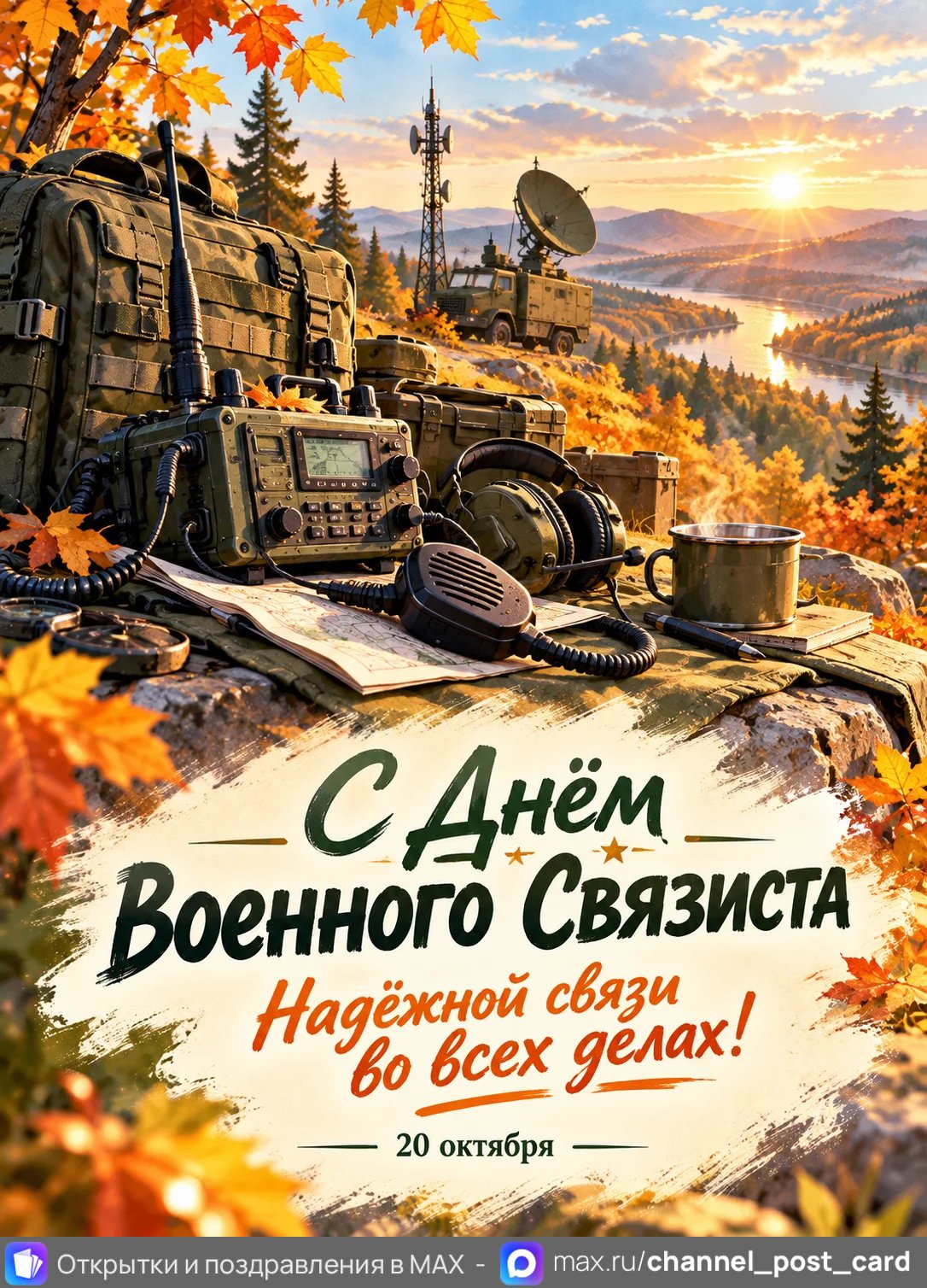 Открытка «С Днём Военного Связиста»