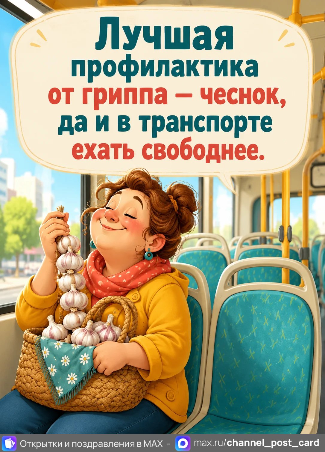 Открытка «Чеснок от гриппа»