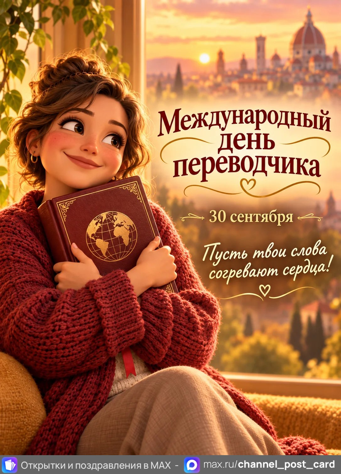 Открытка «С Днём переводчика»