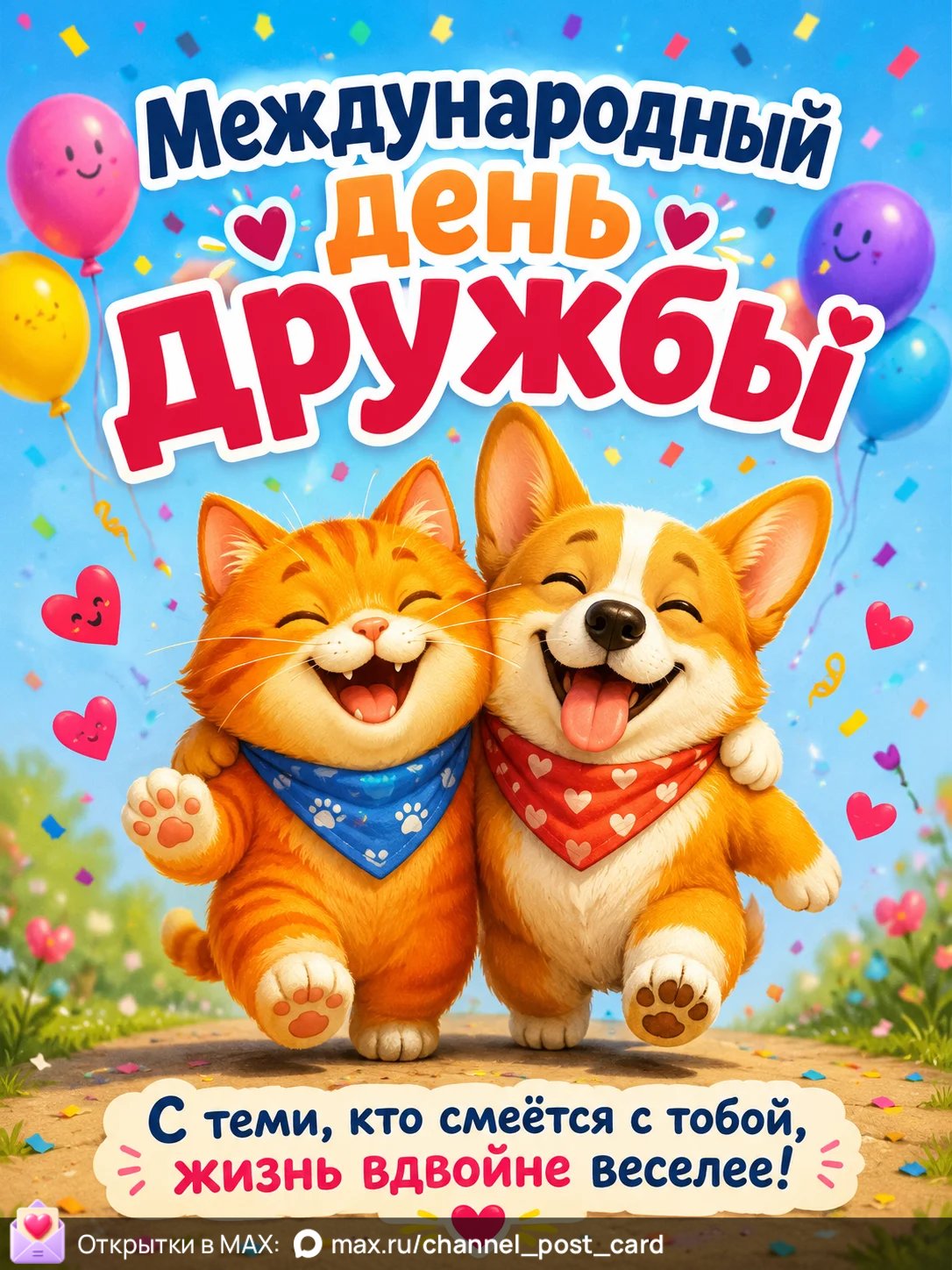 Международный день дружбы — открытка «Международный день дружбы»
