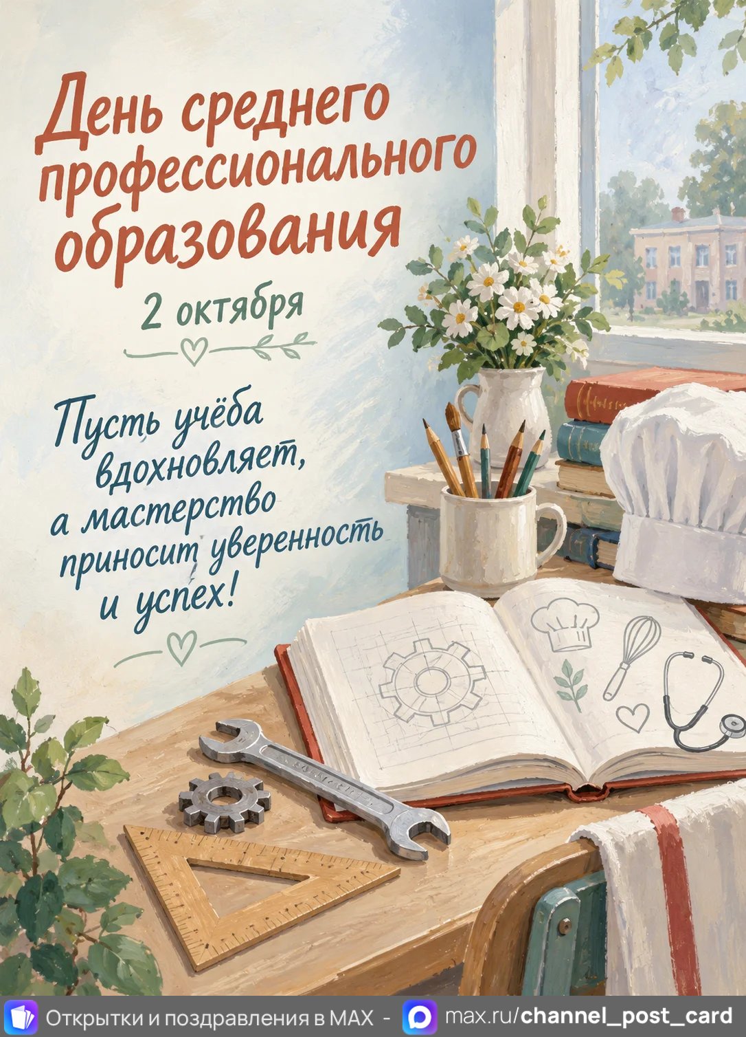 Открытка «С Днем Среднего Профессионального образования»