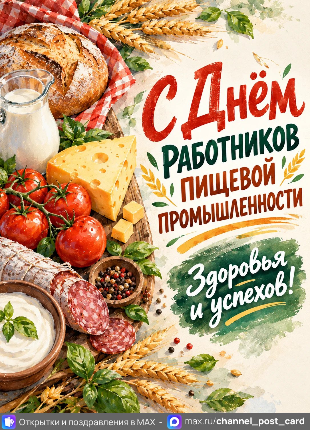 Открытка «С Днем Работников Пищевой Промышленности»