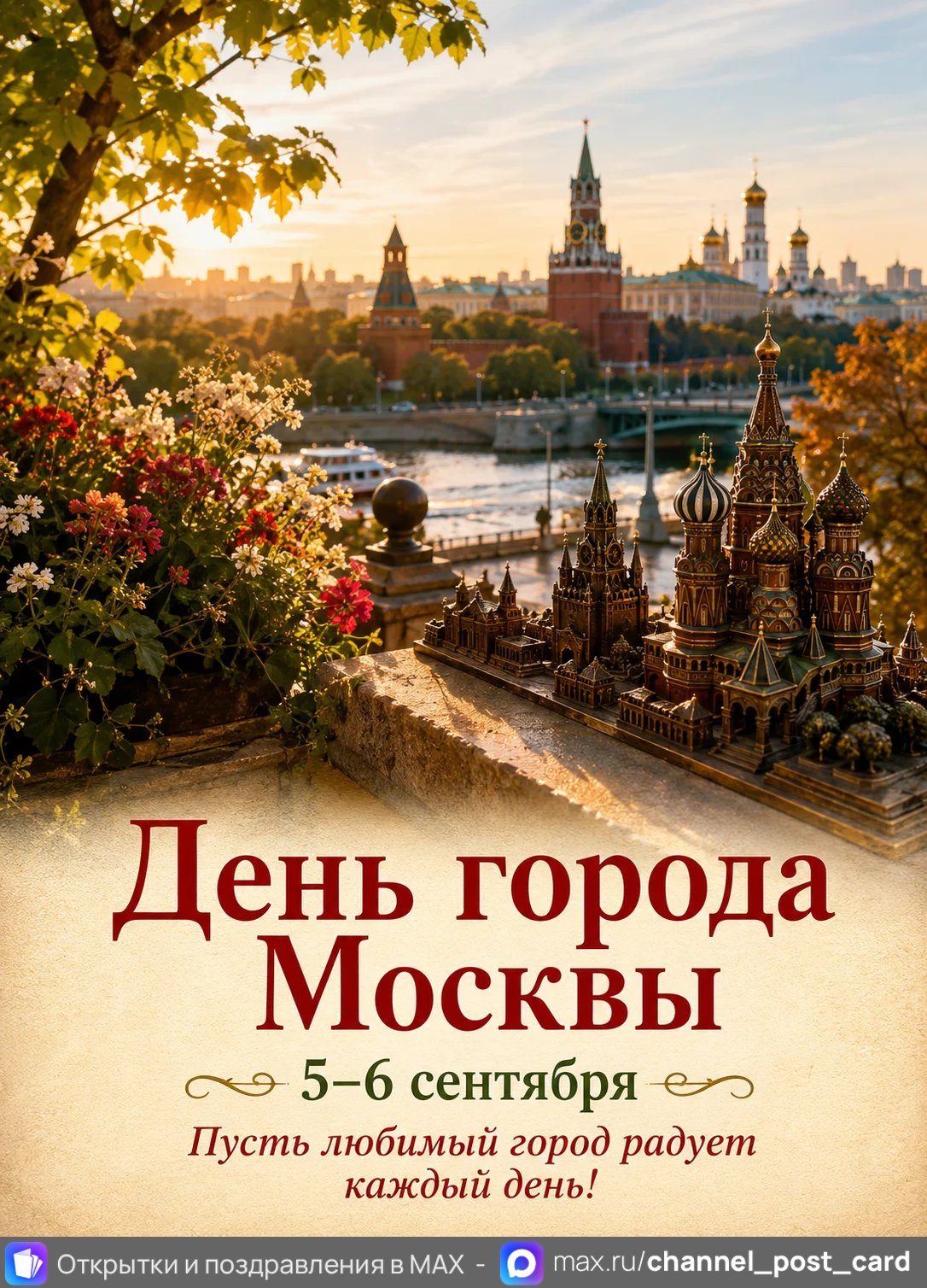 Открытка «День Города Москвы»