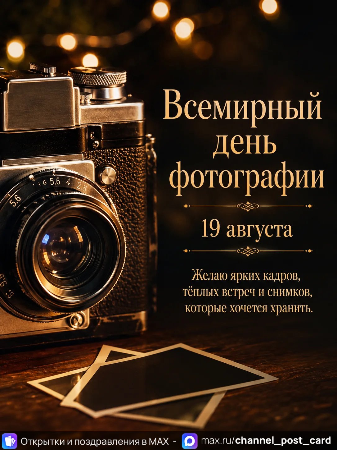 Всемирный день фотографии — открытка «Всемирный день фотографии»