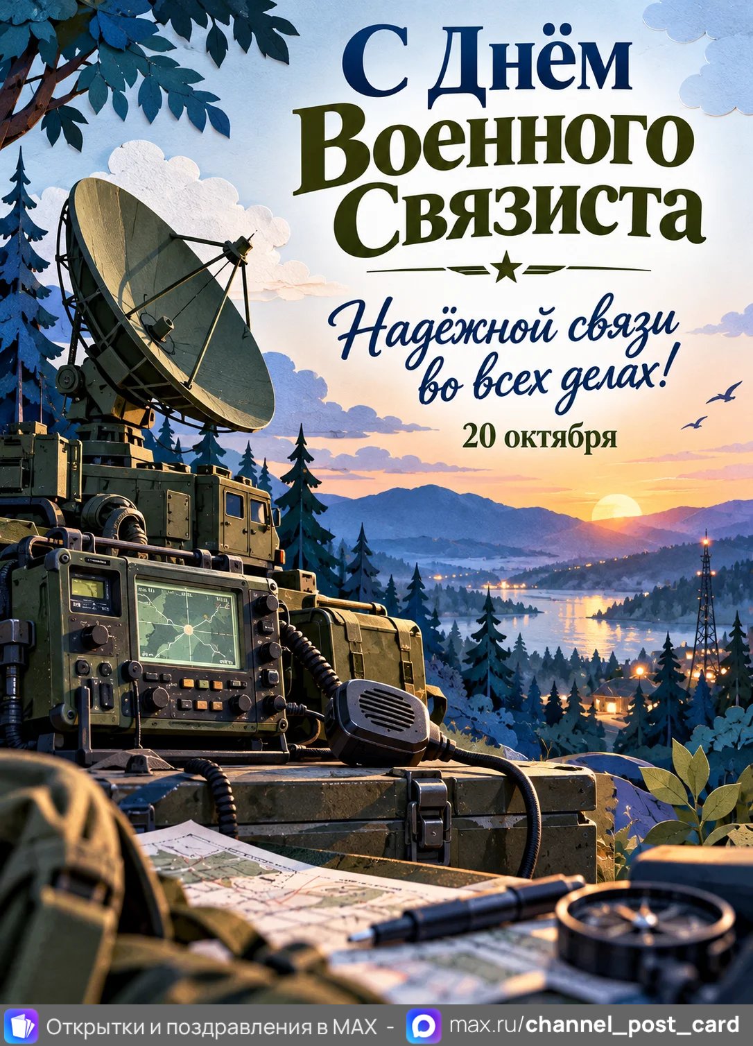 Открытка «С Днём Военного Связиста»