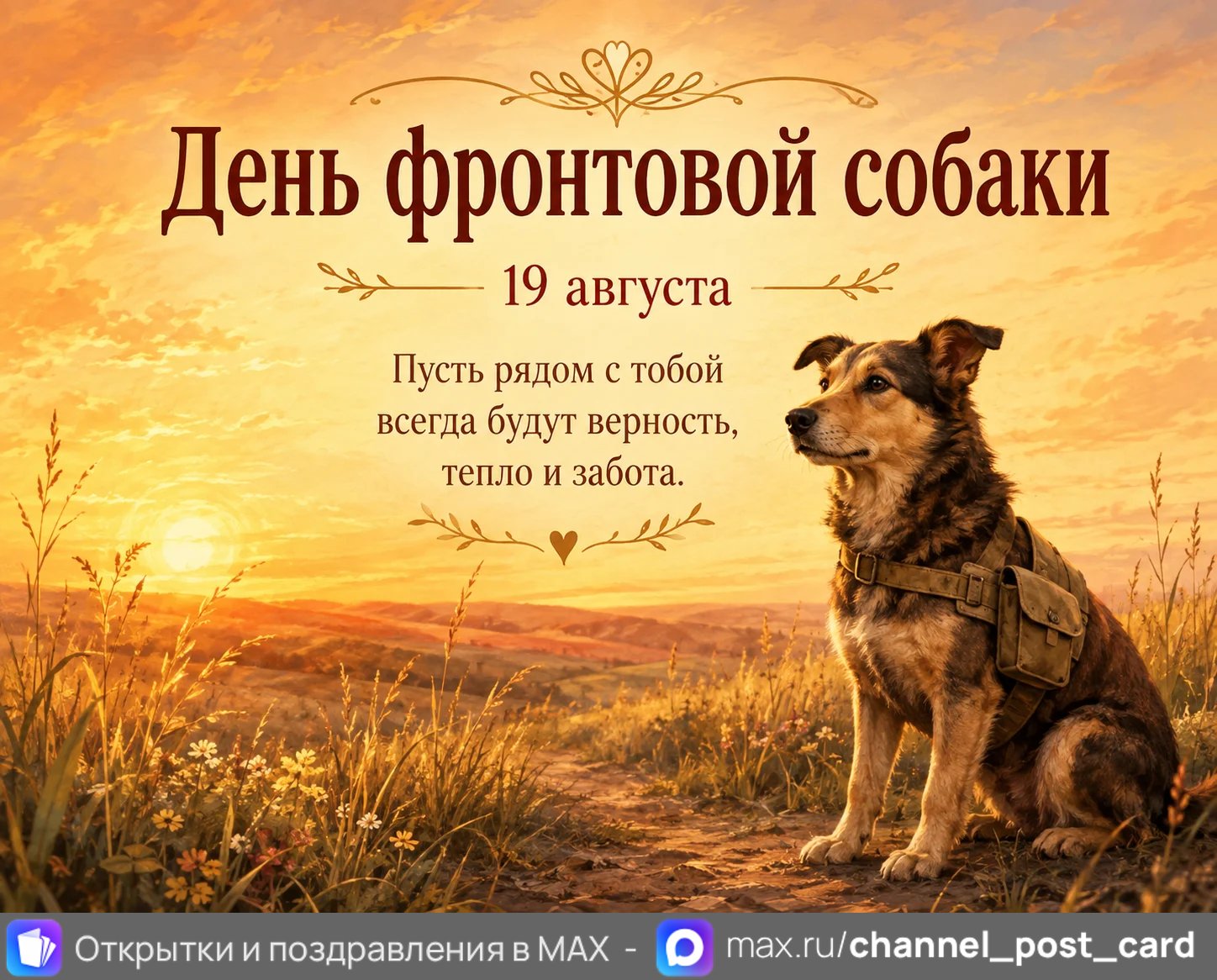 День Фронтовой Собаки — открытка «День фронтовой собаки»