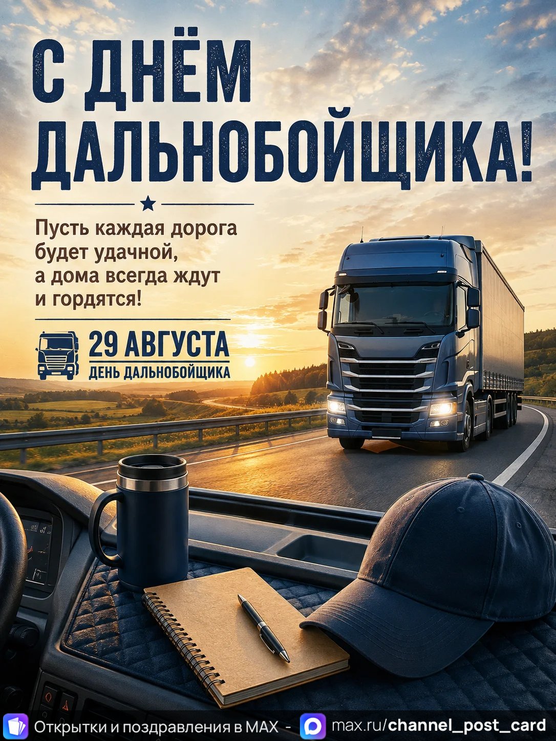 Открытка «С Днем дальнобойщика»