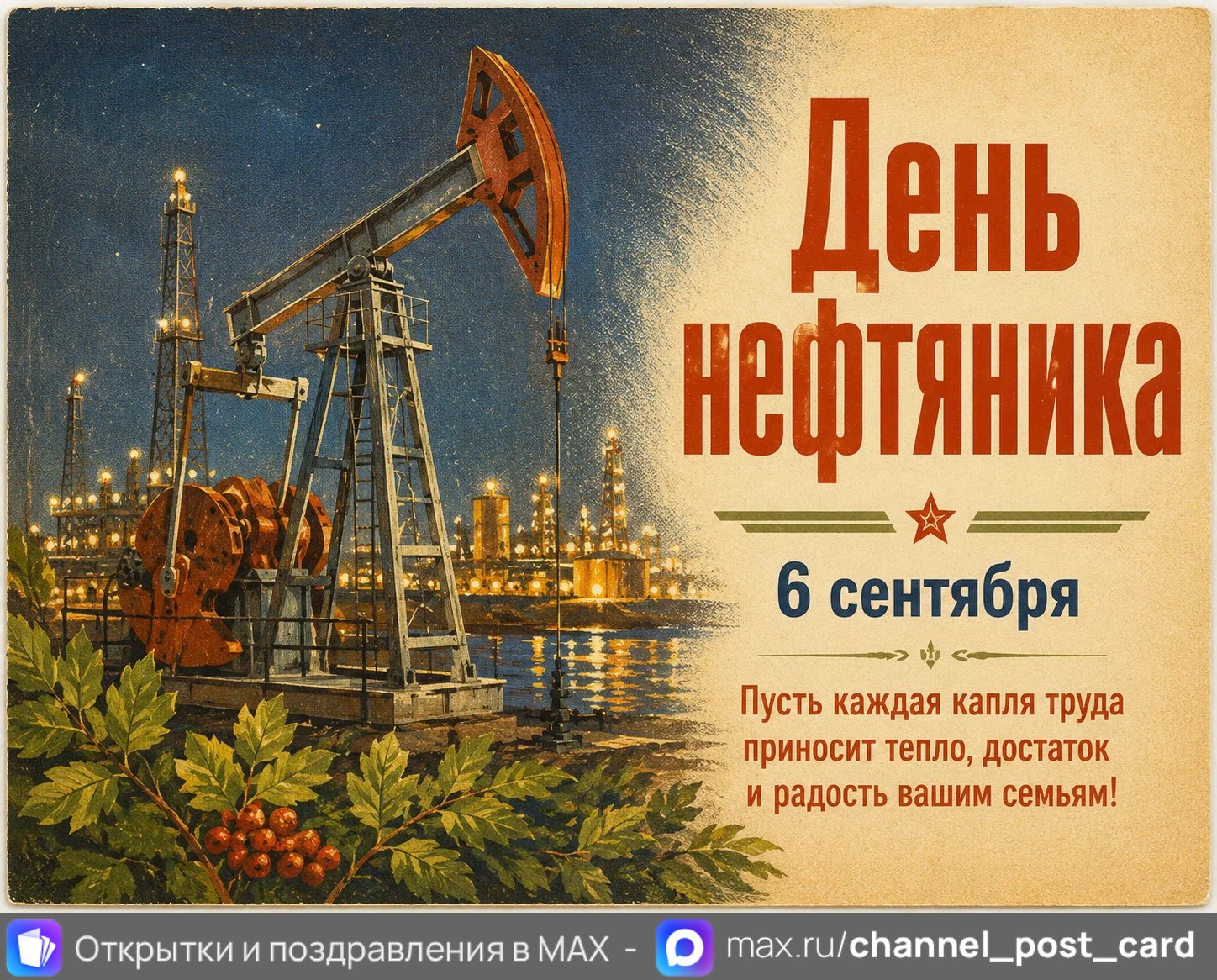 Открытка «День нефтяника»