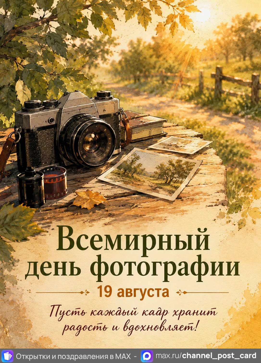 Всемирный день фотографии — открытка «Всемирный день фотографии»