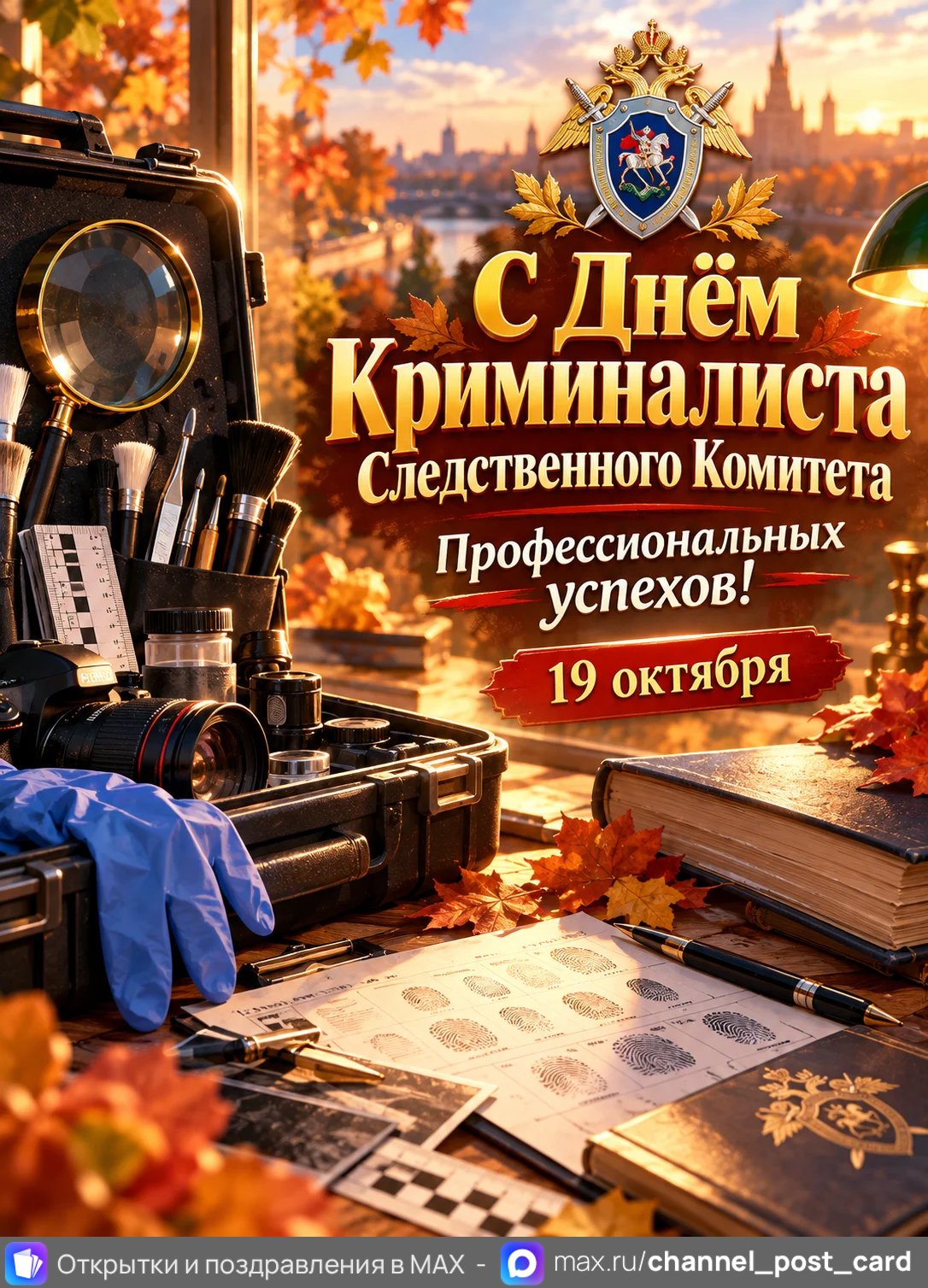 Открытка «С Днём Криминалиста Следственного Комитета»