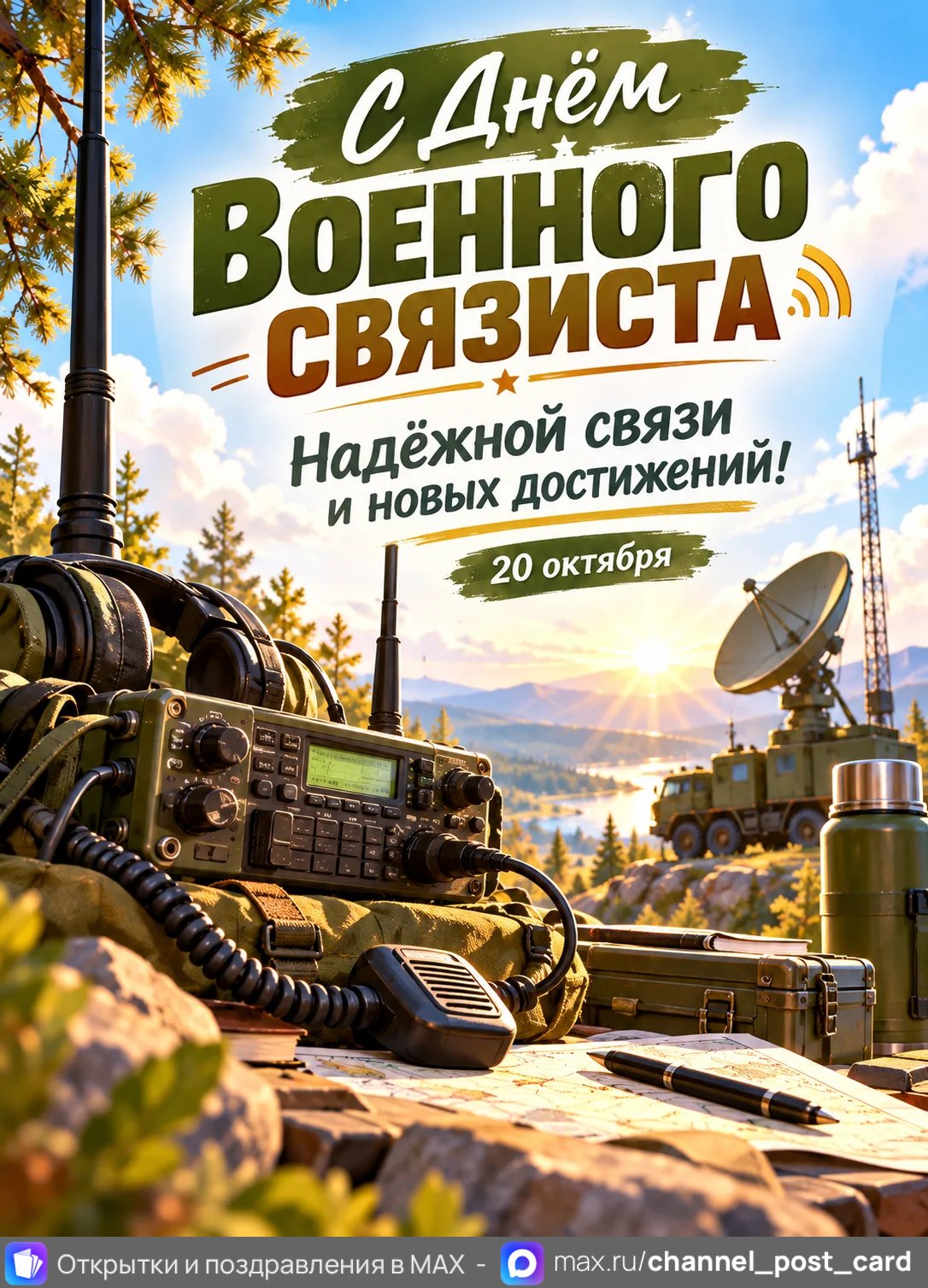 Открытка «С Днём Военного Связиста»