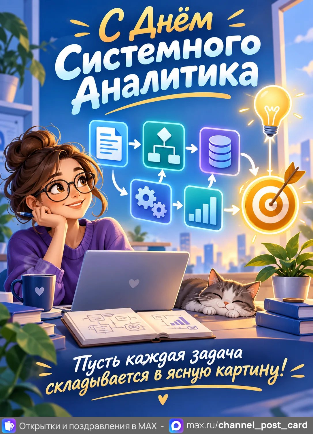 Открытка «С Днём Системного аналитика»