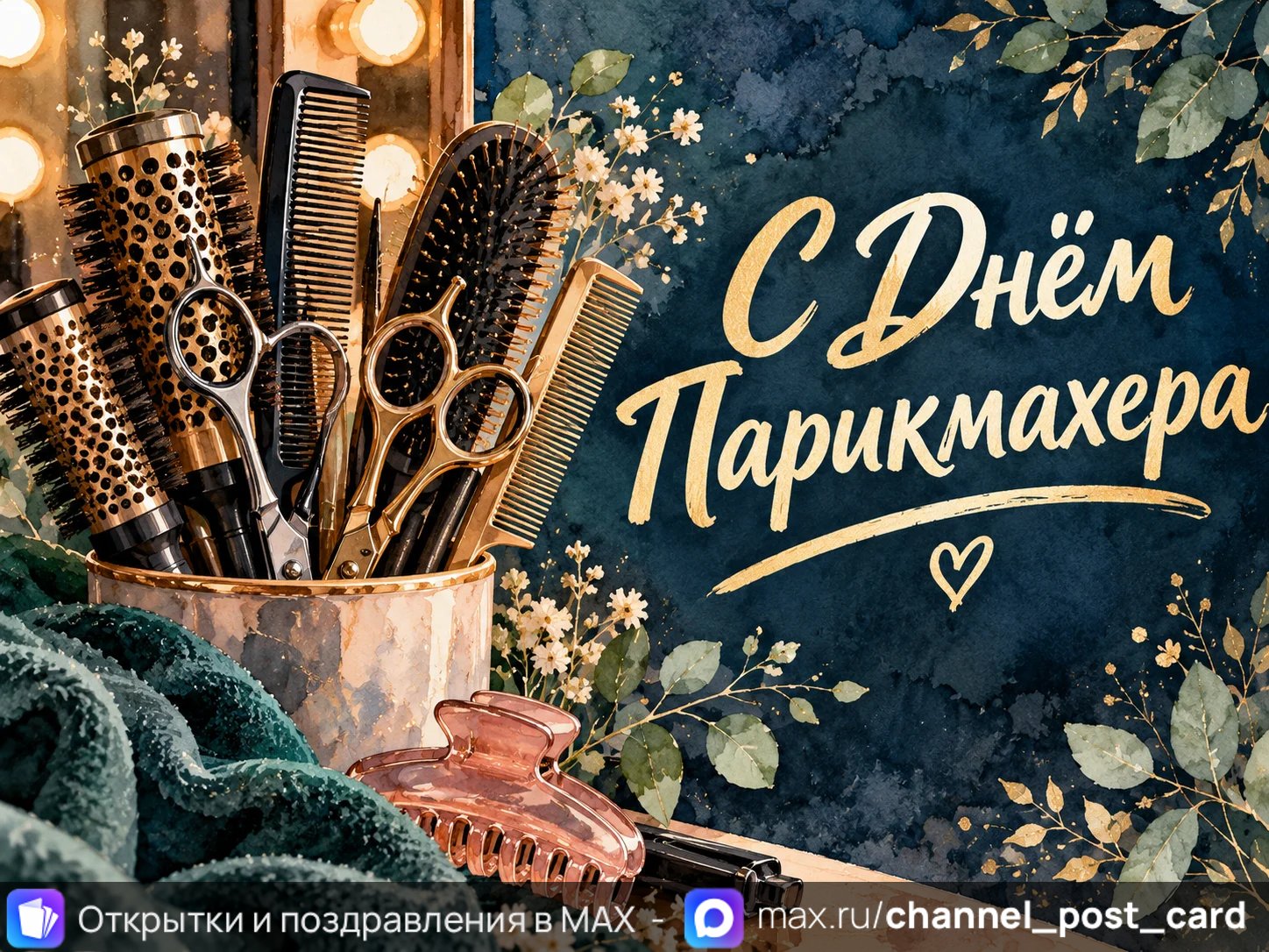 Открытка «С Днём Парикмахера»