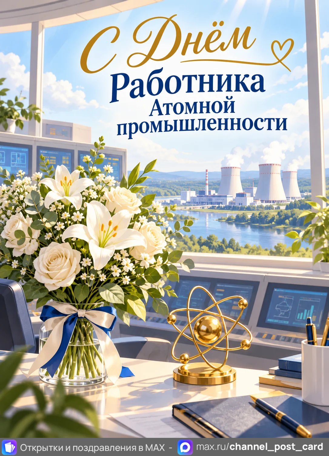 Открытка «С Днем Работника атомной промышленности»