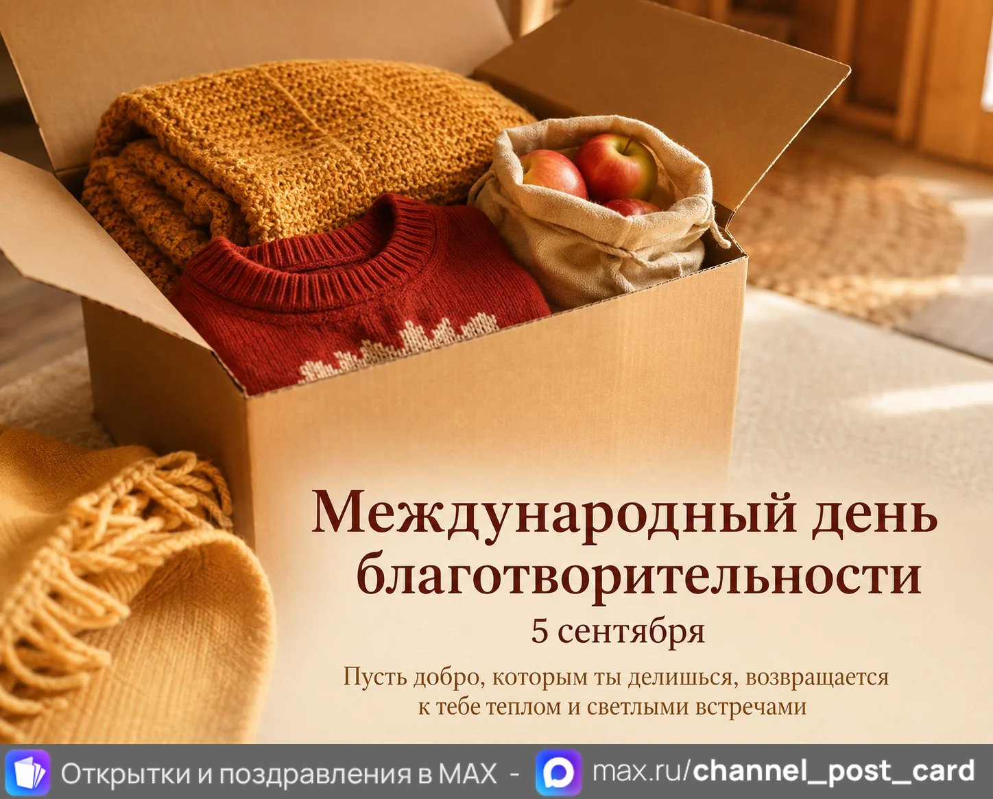 Открытка «Всемирный день благотворительности»