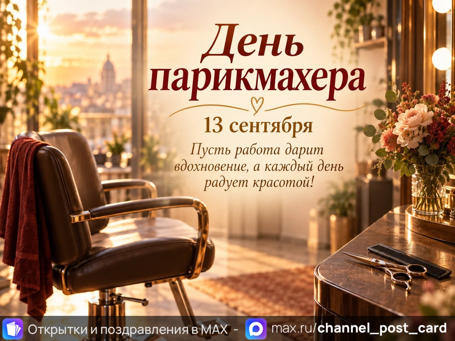 Открытка «День Парикмахера»