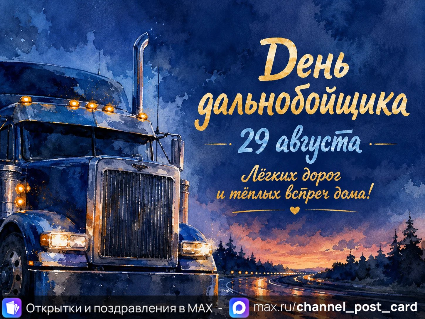 Открытка «День дальнобойщика»