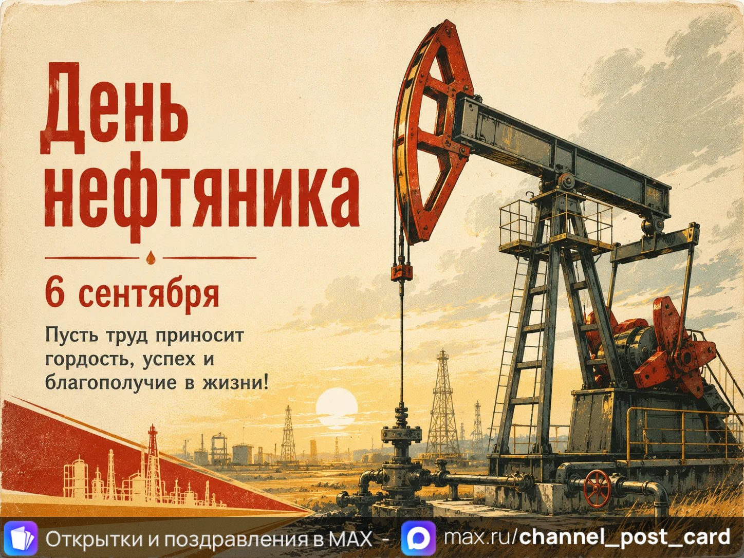 Открытка «День нефтяника»