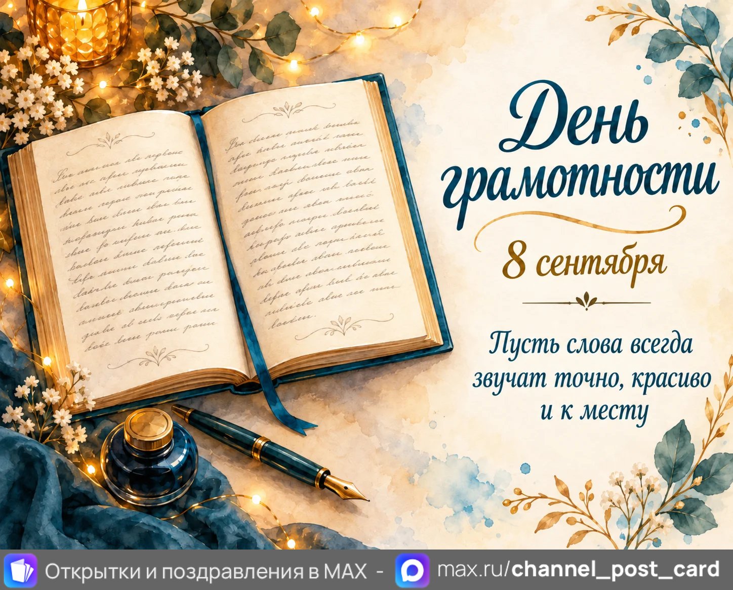 Открытка «День грамотности»