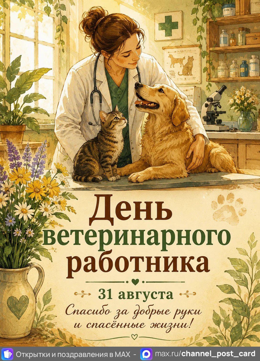 День ветеринарного работника — открытка «День ветеринарного работника»