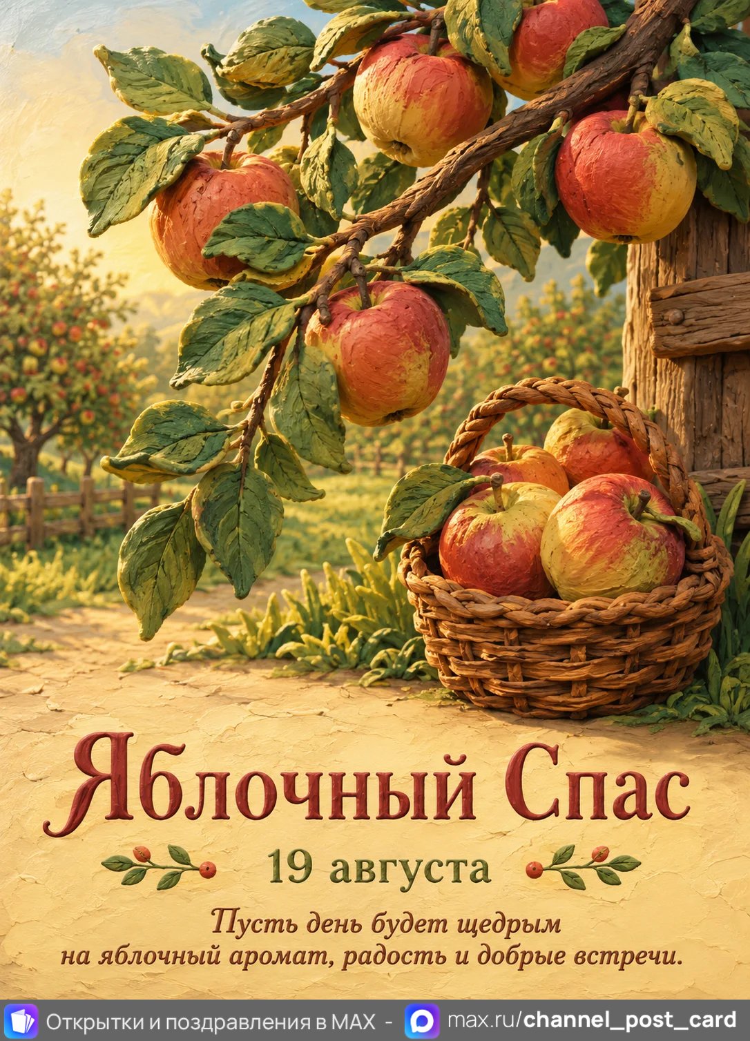 Открытка «Яблочный спас»