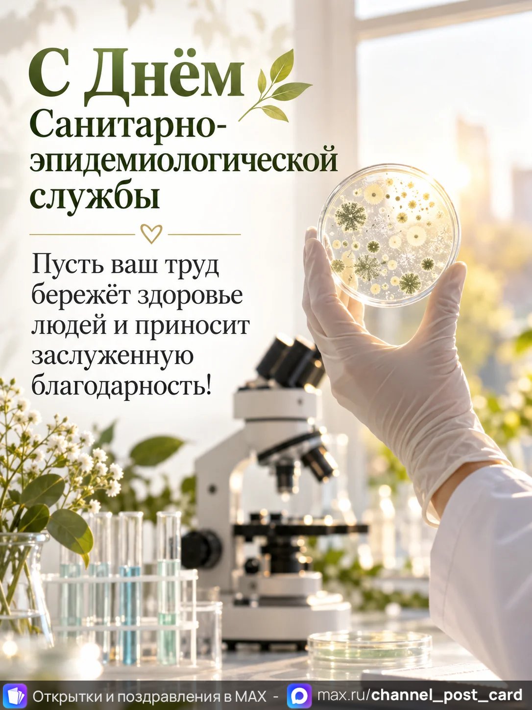 Открытка «С Днём Санитарно-эпидемиологической службы»