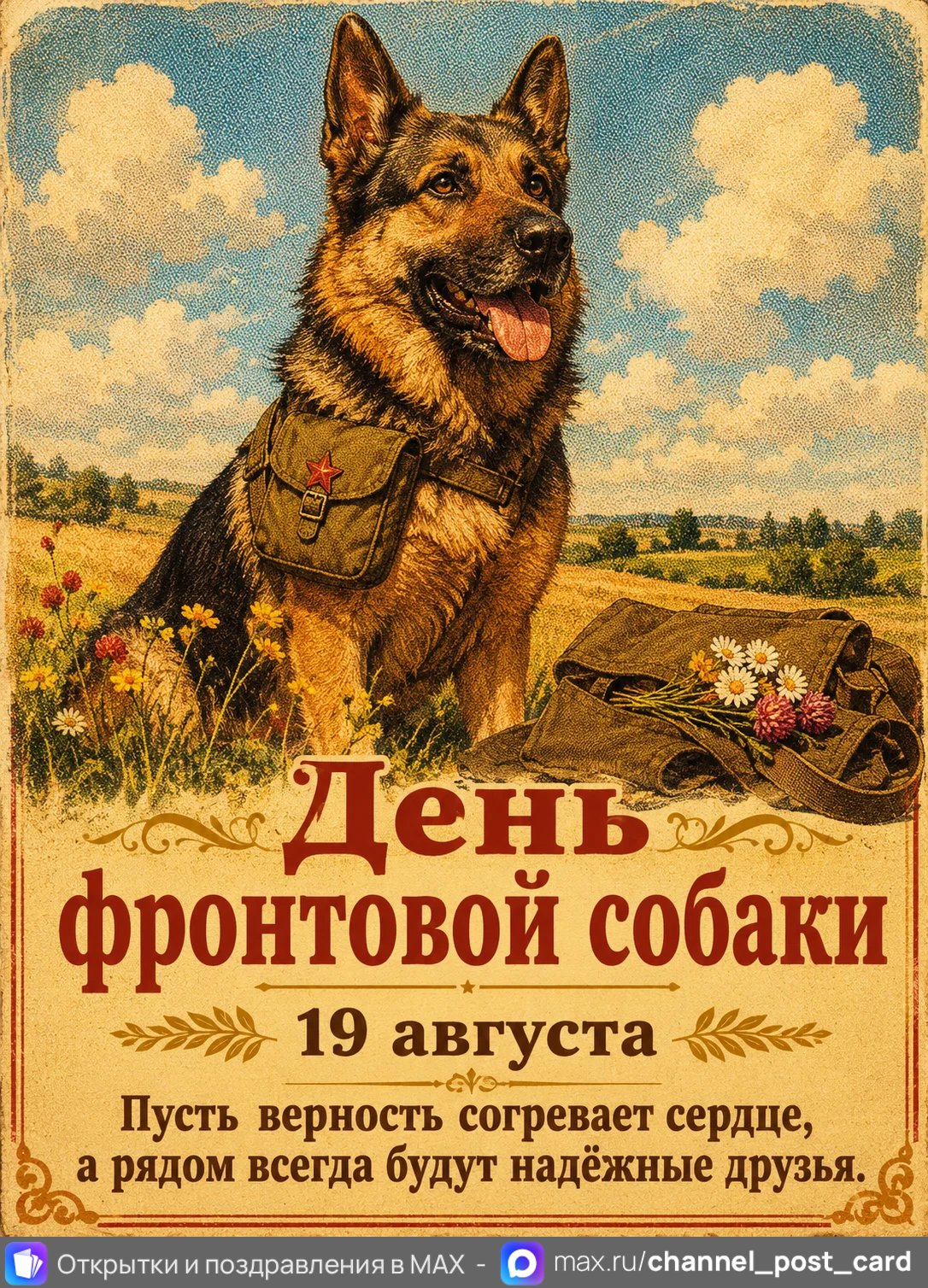 День Фронтовой Собаки — открытка «День фронтовой собаки»