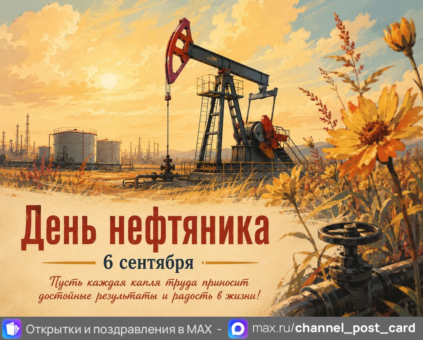 Открытка «День нефтяника»