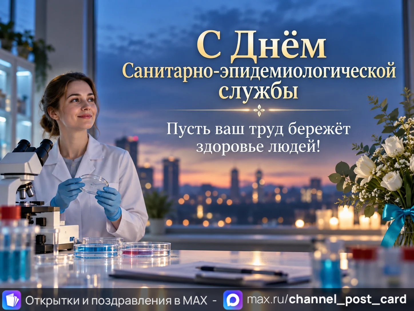 Открытка «С Днём Санитарно-эпидемиологической службы»