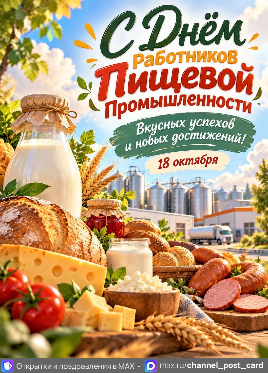 Открытка «С Днем Работников Пищевой Промышленности»